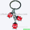 high quality promotional ladybug plastic 3d cartoon keychain